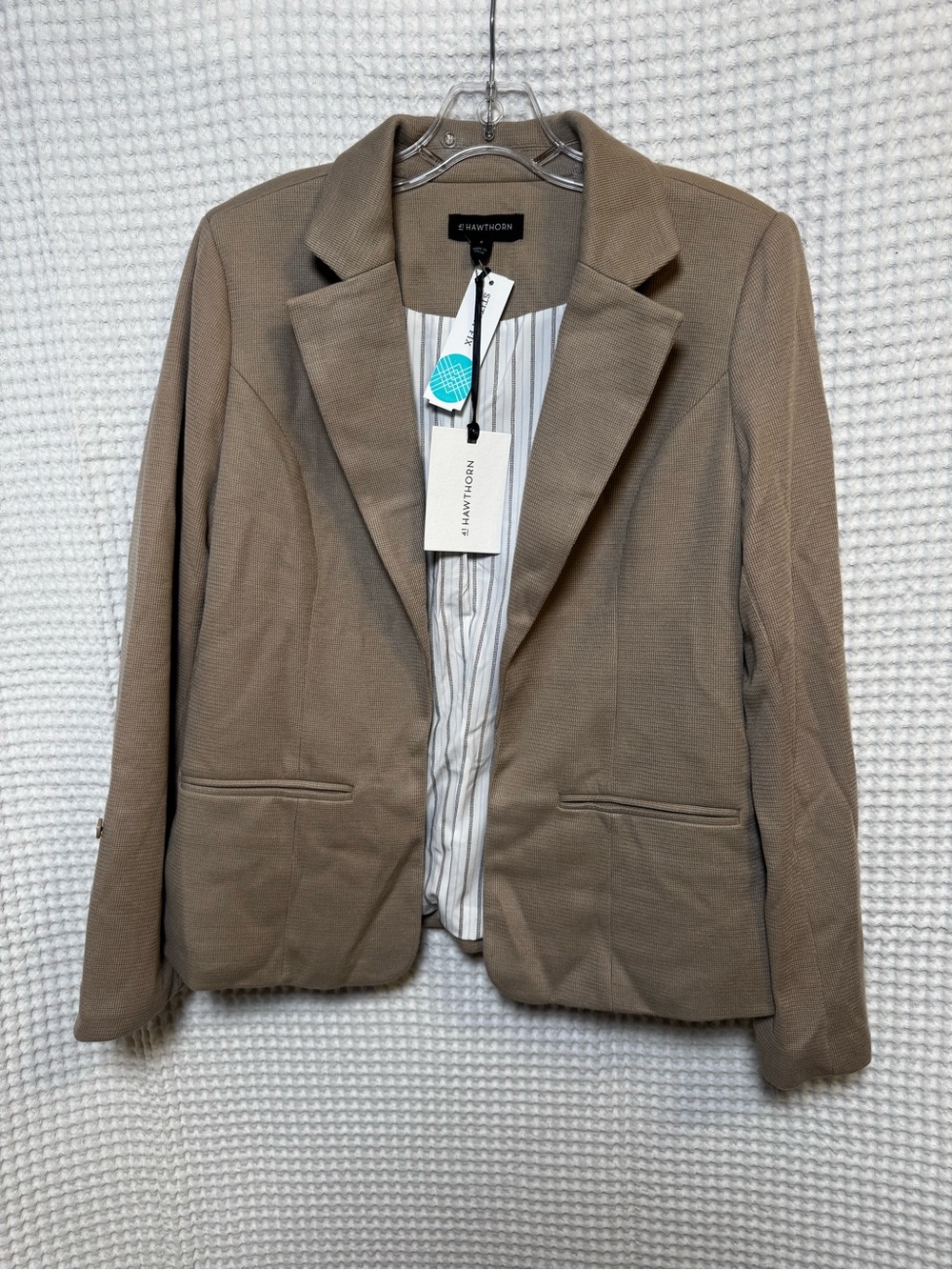 41 Hawthorne Stitch Fix Beige Waffle Knit Tailored Blazer NWT Size Medium